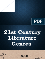 21ST CENTURY LITERATURE GENRES Week 3