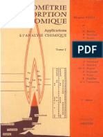 Spectrométrie d'Absorption Atomique Généralités Et Application Analyse Chimique ISBN 2-225-64020-3