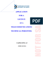 Application For Telecom Personnel Licence TL 1.5