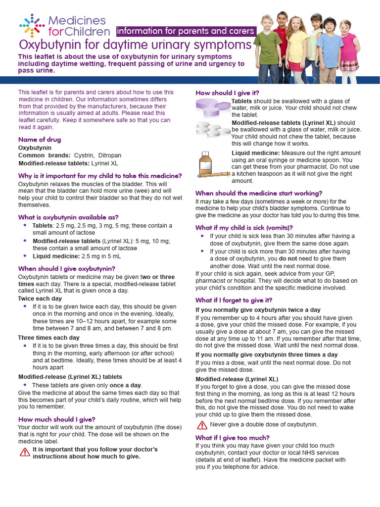 Oxybutynin Patient Information Leaflet