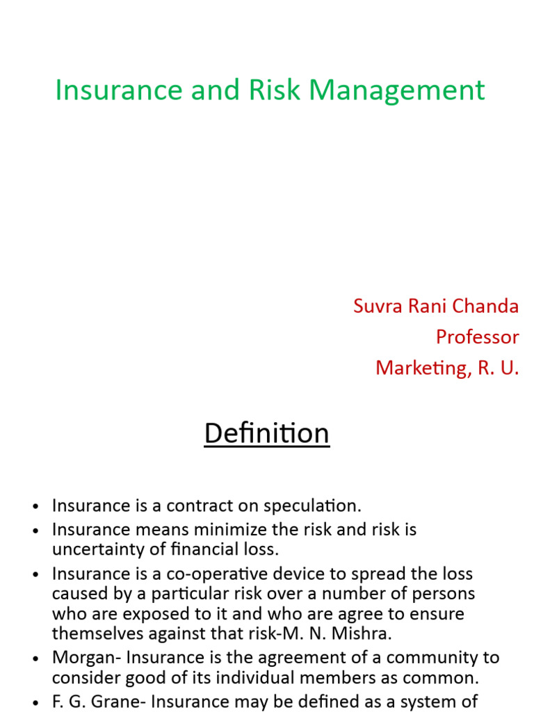 Understanding Insurance and Risk Management | PDF | Reinsurance | Risk