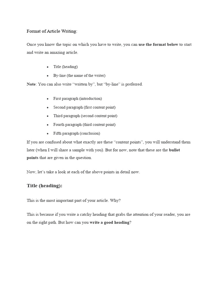 Article Writing | PDF