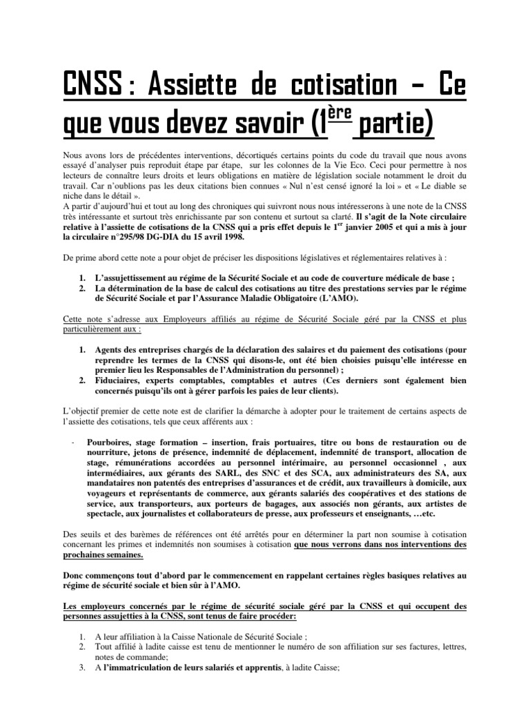 Chronique 1 Securite Sociale Assurance