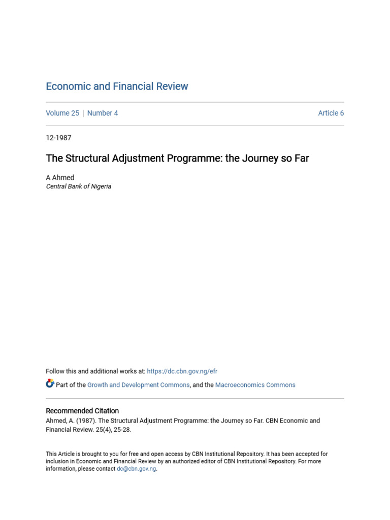 The Structural Adjustment Programme - The Journey So Far | PDF | Banks ...
