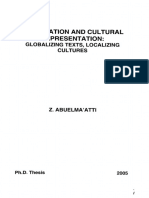 Translation and Cultural Representation. Globalizing Texts, Localizing Cultures