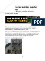 Trainig Center - Technical Rescue Training Hurdles and Solutions How To Fund and Run Handson Training Center