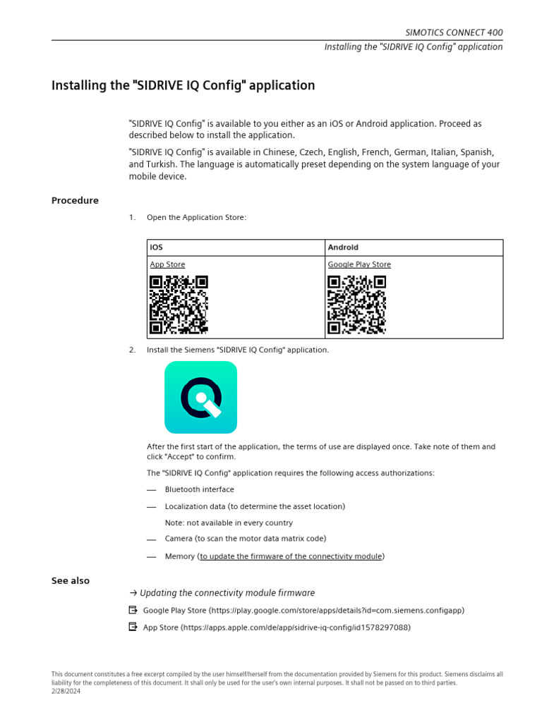Install SIDRIVE IQ Config App Guide | PDF | Google Play | Ios