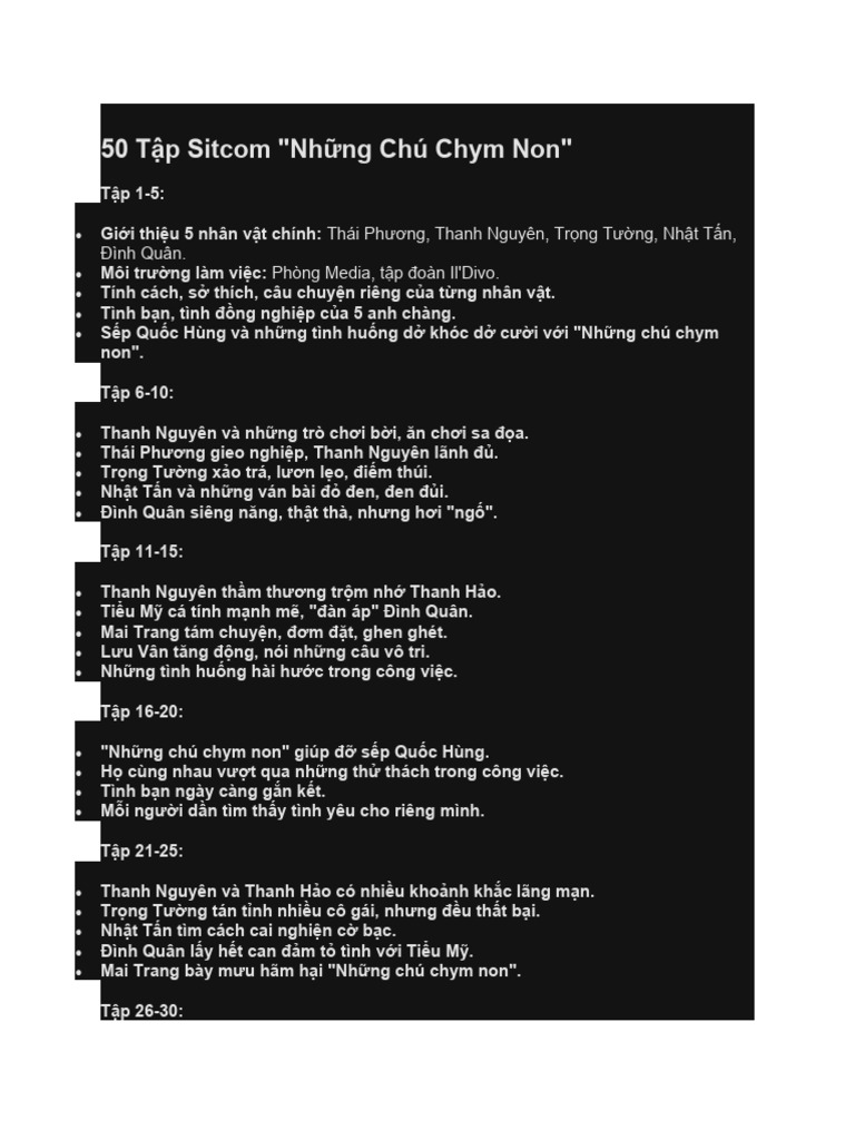 50 Tập Sitcom 1 | PDF