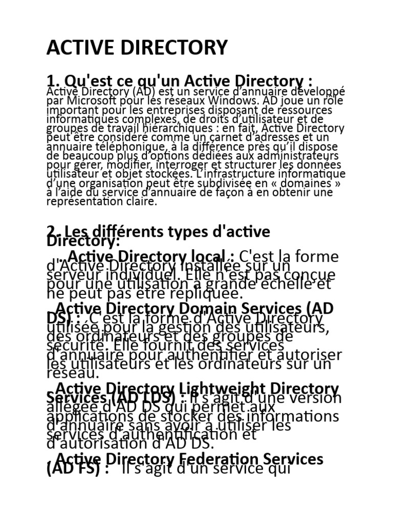 Guide sur Active Directory et sécurité | PDF | Active Directory ...