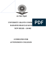 UGC Guidelines For Autonomous Colleges