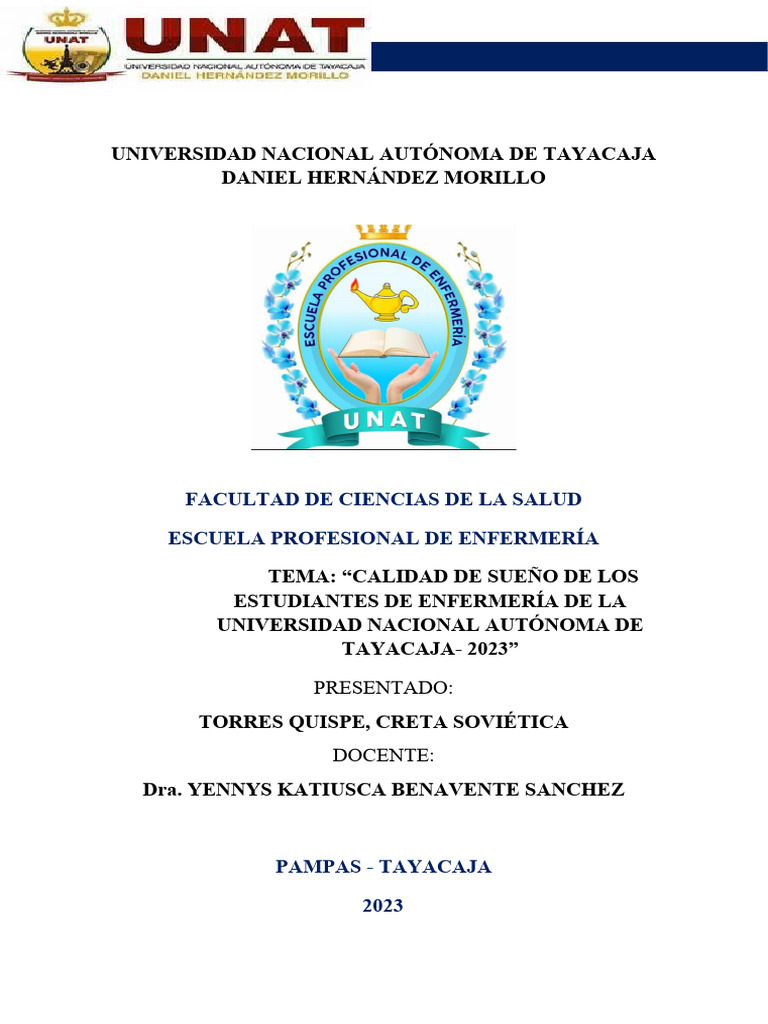 Calidad de Sueño en Estudiantes de Enfermería | PDF | Dormir ...
