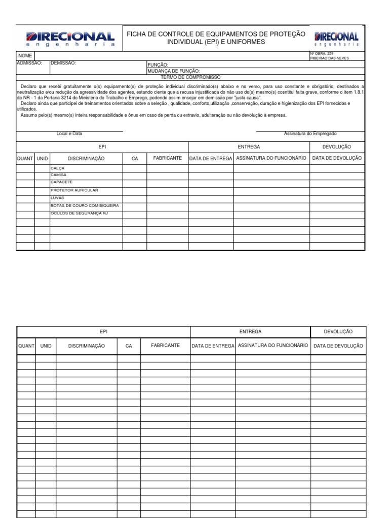 Cópia de FICHA DE CONTROLE DE EPI NOVA