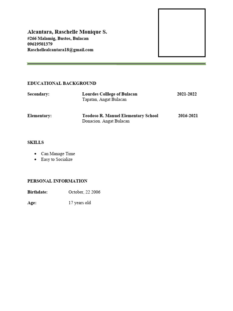 Sample Resume PDF