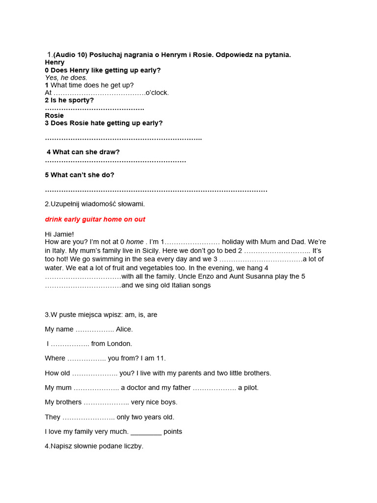 Henry's Early Bedtime Routine | PDF | Zoology