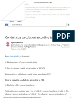 Conduit Size Calculation According To NEC
