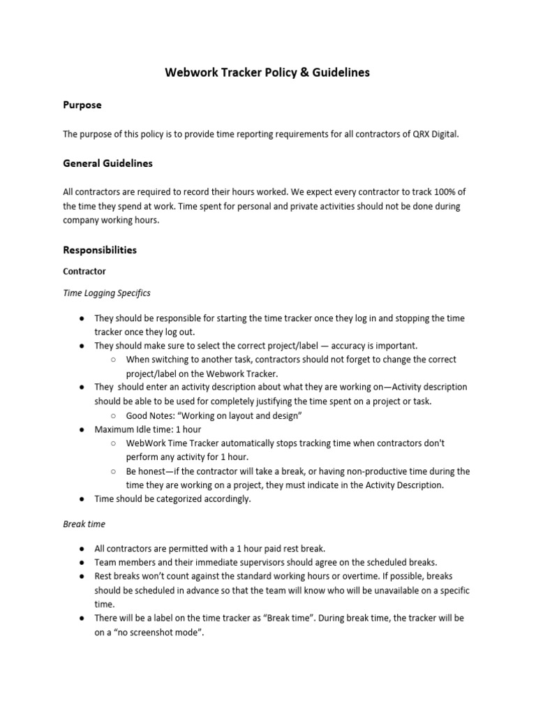 Webwork tracker policy guidelines pdf overtime employment