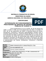 SEI 2871271 Certificado AFE Da RDC 345 2002