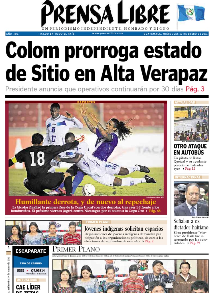 Prensa Libre 19 Ene 2011 Pdf Guatemala Juventud