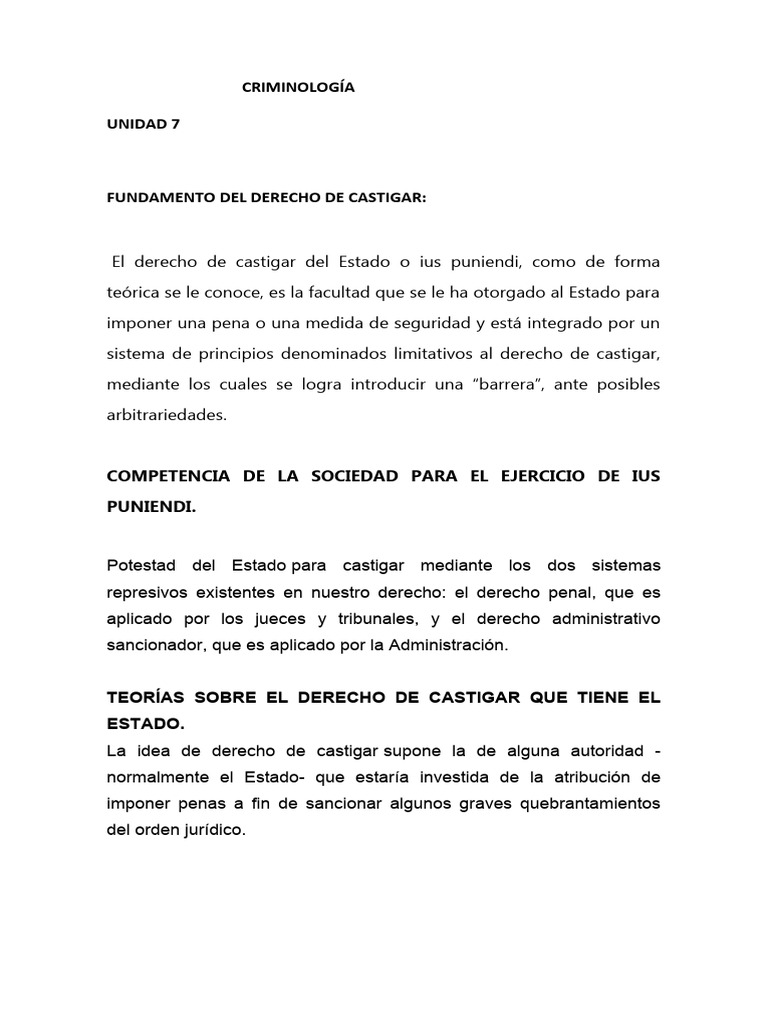 Fundamento del Derecho de Castigar | PDF | Castigos | Derecho penal