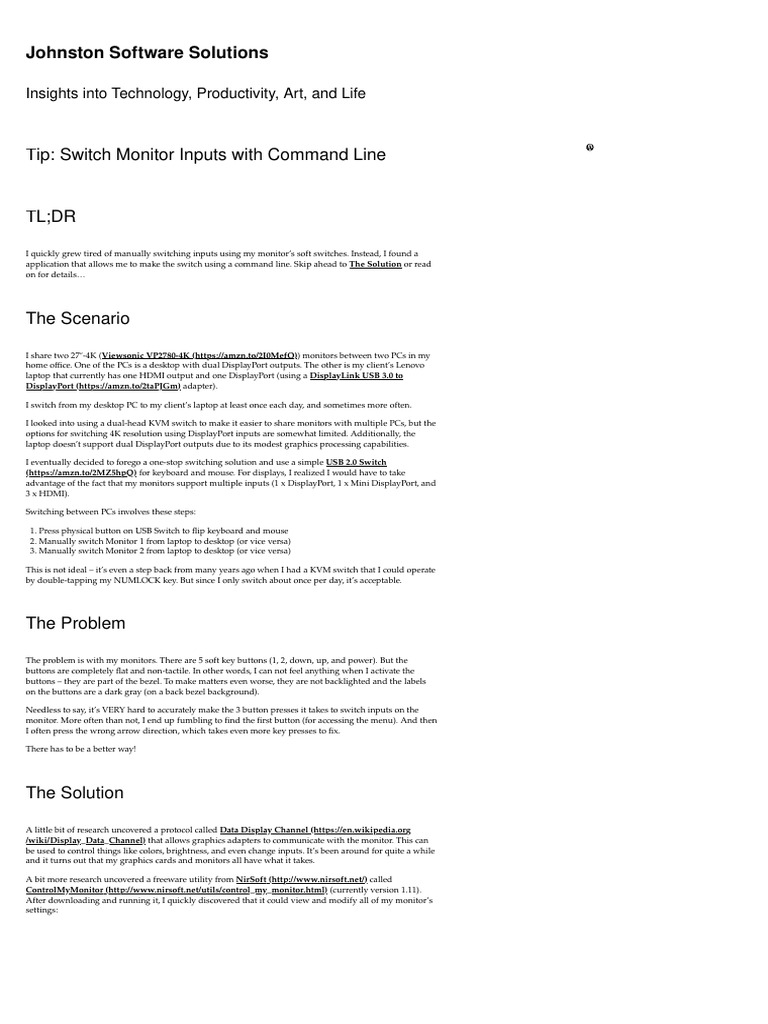 Tip Switch Monitor Inputs With Command Line Johnston Software