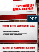 Importance of Communication Skills: Cse Department