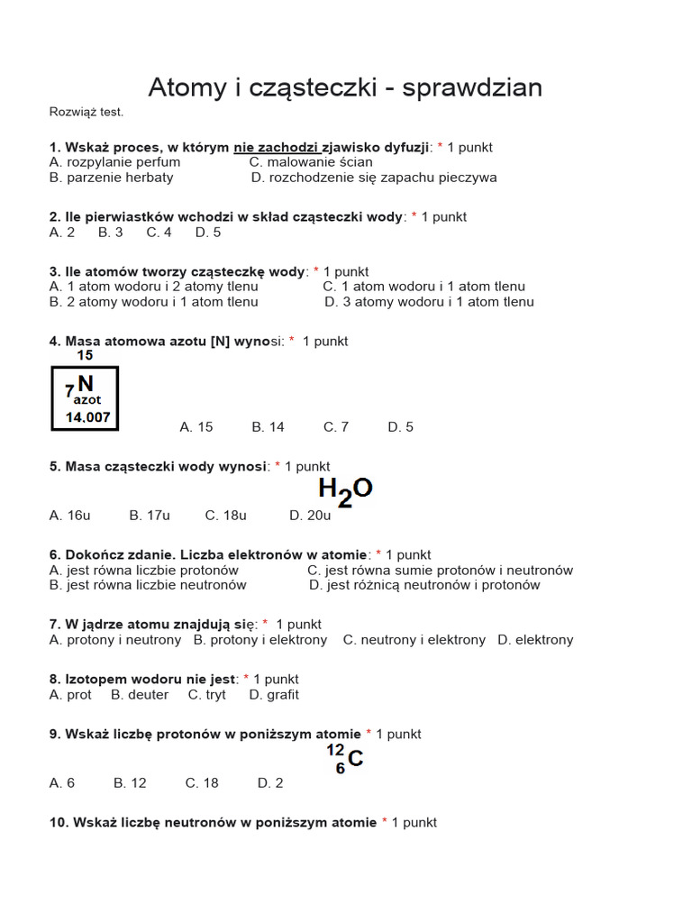 Książka Do Chemii Klasa 7 Atomy I Cząsteczki Chemia | PDF