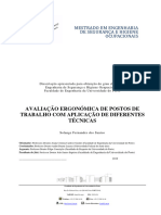 Avaliação Ergonómica de Postos de Trabalho Com Aplicação de Diferentes Técnicas