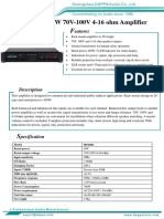 Data Sheet mp2000 450w 70v 100v Power Amplifier