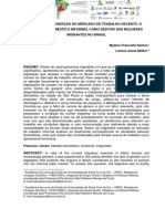 MIGRAÇÃO E INSERÇÃO NO MERCADO DE TRABALHO DECENTE O TRABALHO DOMÉSTICO INFORMAL COMO DESTINO DAS MULHERES MIGRANTES NO BR