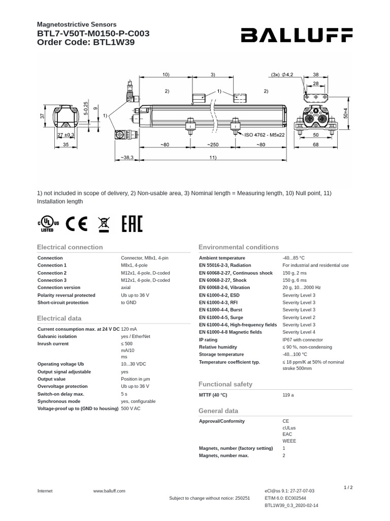Magnetostrictive Sensor Specifications | PDF | Electrical Engineering ...