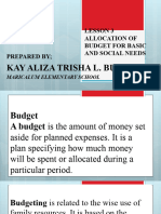 TLE 6 PPT Q3 - Allocation of Budget For Basic and Social Needs