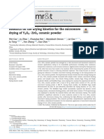 Research On The Drying Kinetics For The Microwave Drying of Y O Ezro Ceramic Powder