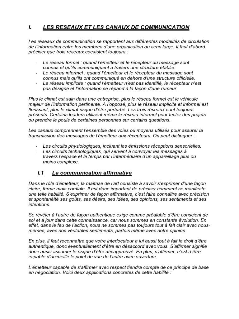 Canaux de communication en entreprise | PDF | la communication | Motivation