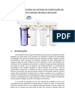 Manual Do Usuário Do Sistema de Purificação de Água Tipo Osmose Reversa Defa220n