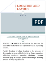 Unit - 2 Plant Location and Layout