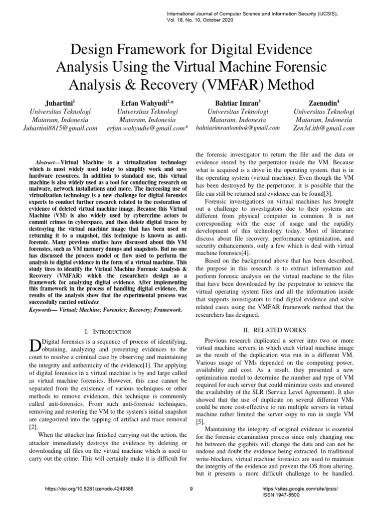 Virtual Machine Forensic Analysis Framework | PDF | Computer Forensics ...