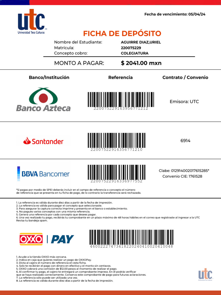 Ficha de Deposito de Pago | Descargar gratis PDF | Bancario | Dinero