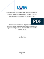 Auditoria Da Comunicação Organizacional: Uma Investigação Dos Suportes e Estratégias Da Comunicação Organizacional Presente No Sítio Virtual Do Sindicato Dos Médicos Do RN