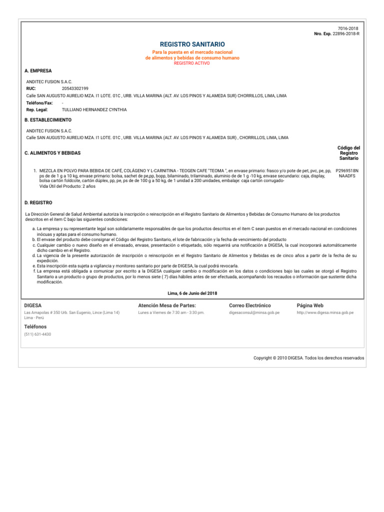 Www digesa minsa gob pe expedientes consulta registro sanitario