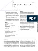 2019 Carga de Trabajo y Lesiones en Jugadores de Fútbol Profesionales. Papel Del Tipo de Tejido Lesionado y Gravedad de La Lesión.