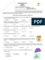 Unidad Educativa Admisión Matemáticas 1bgu 2024