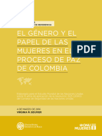 El Género y El Papel de Las Mujeres en El Proceso de Paz en Colombia