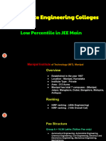 Top Private Engineering Colleges: Low Percentile in JEE Main