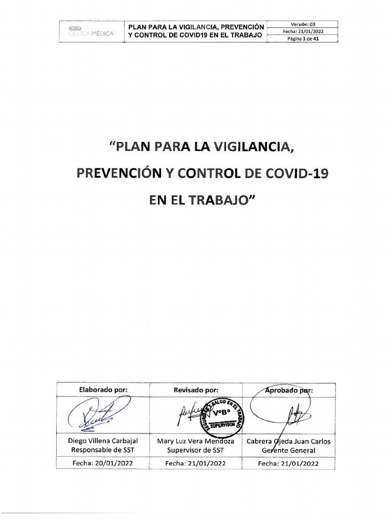Plan para La Vigilancia, Prevencion y Control Del COVID-19 en El ...