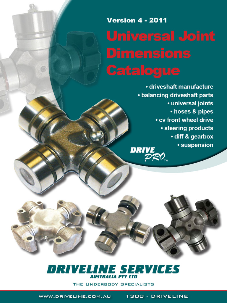 Universal Joint Dimensions Catalogue | PDF | Automotive Industry | Vehicles