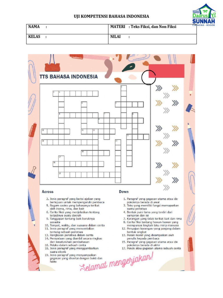 Teka Teki Silang Bahasa Indonesia Pdf
