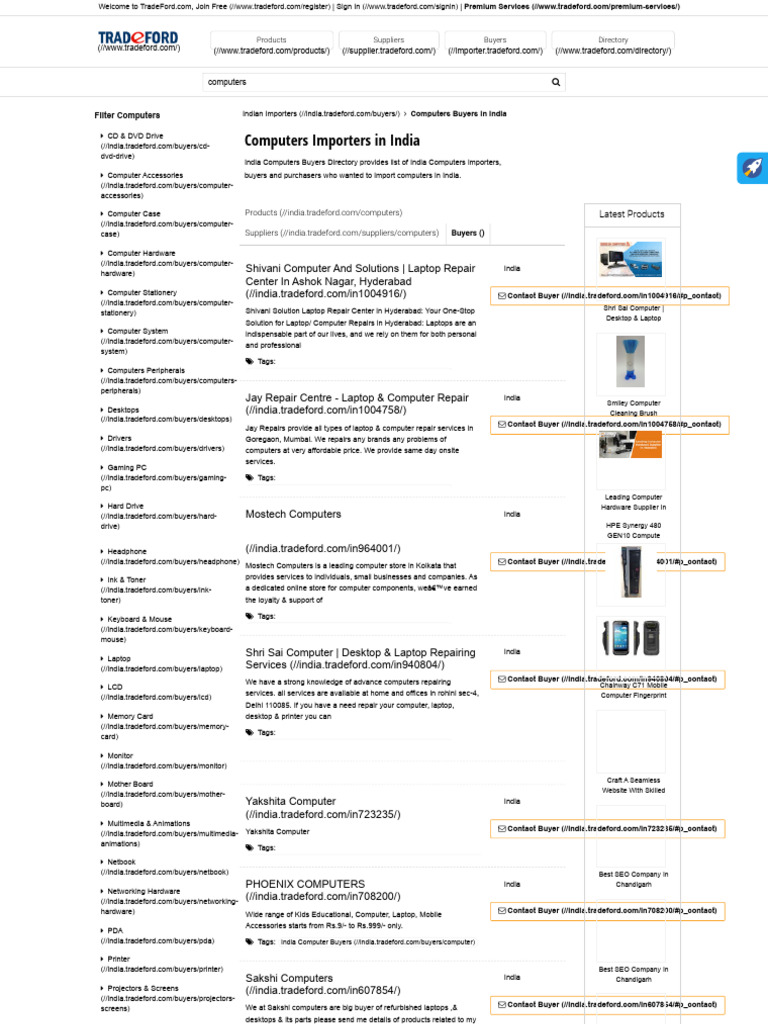 Computers Buyers & Importers in India | PDF | Personal Computers | Laptop