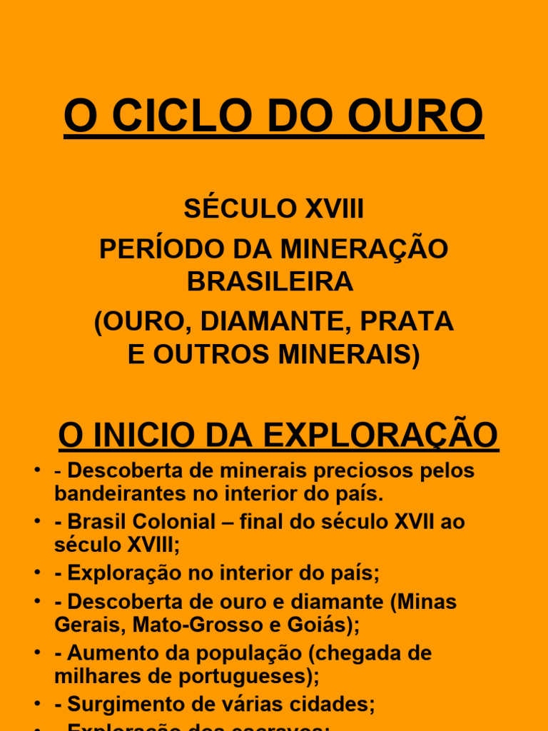 O Ciclo do Ouro no Brasil Colonial | PDF