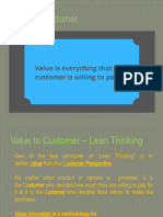 Value To Customer - Lean Thinking