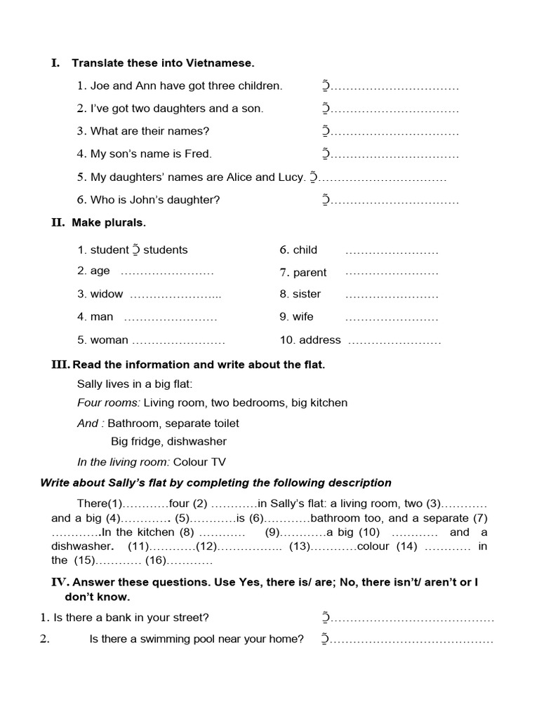 Translate These Into Vietnamese. Four Rooms Living Room, Two Bedrooms